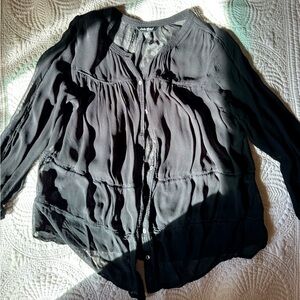 Sheer black lucky brand blouse